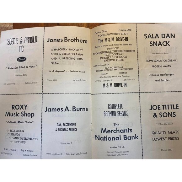 Vintage 1950s Michigan City IN Advertising Brochure - Local Businesses & Events - Picture 5 of 7
